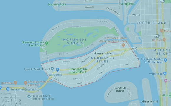 Normandy Isle & Shores Map
